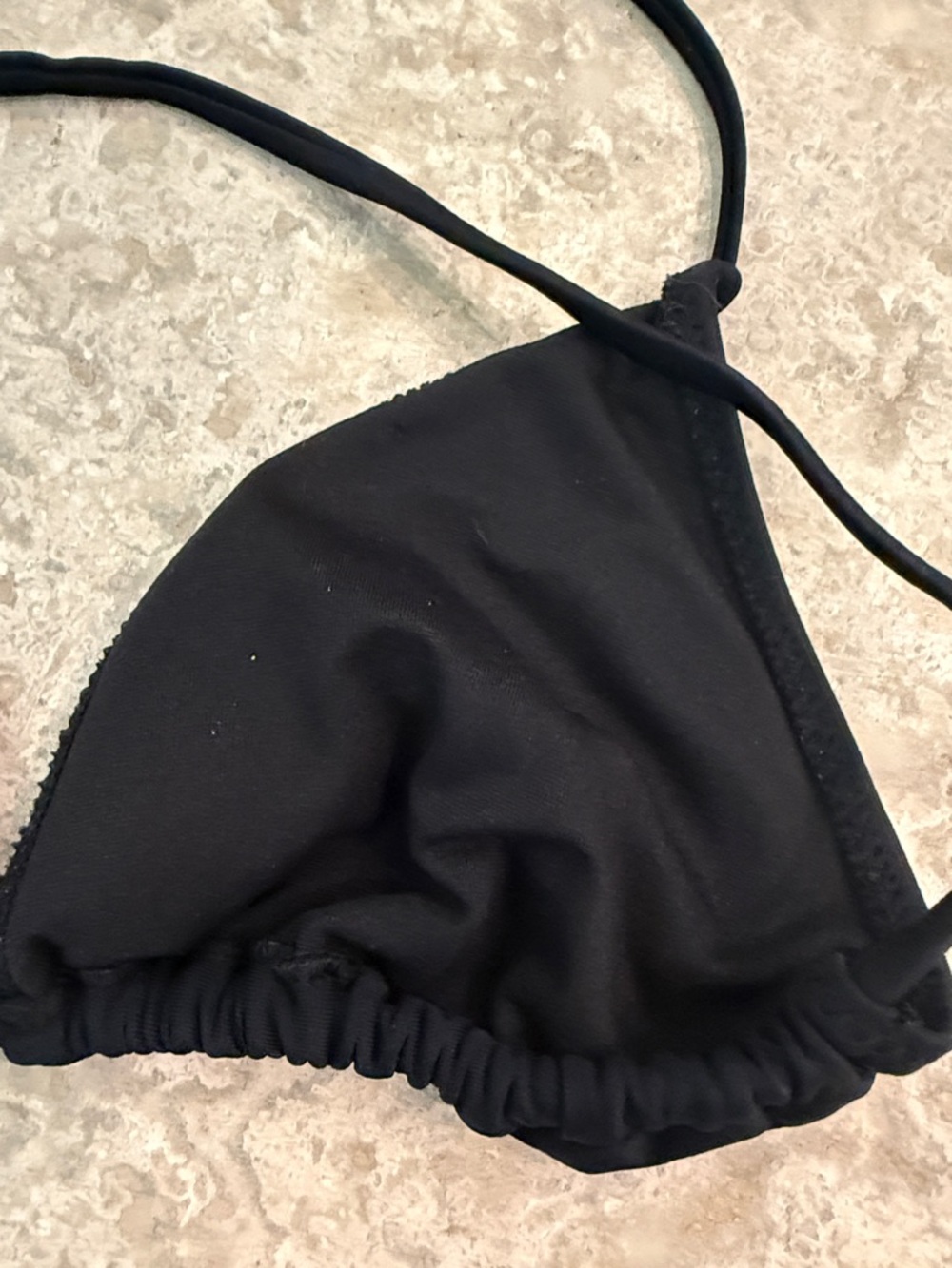 Mossimo Black Floral Embroidered Triangle Bikini Top - Picture 7 of 8